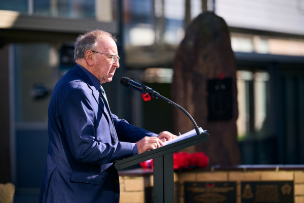Pic of Rob Winther speaking at the event